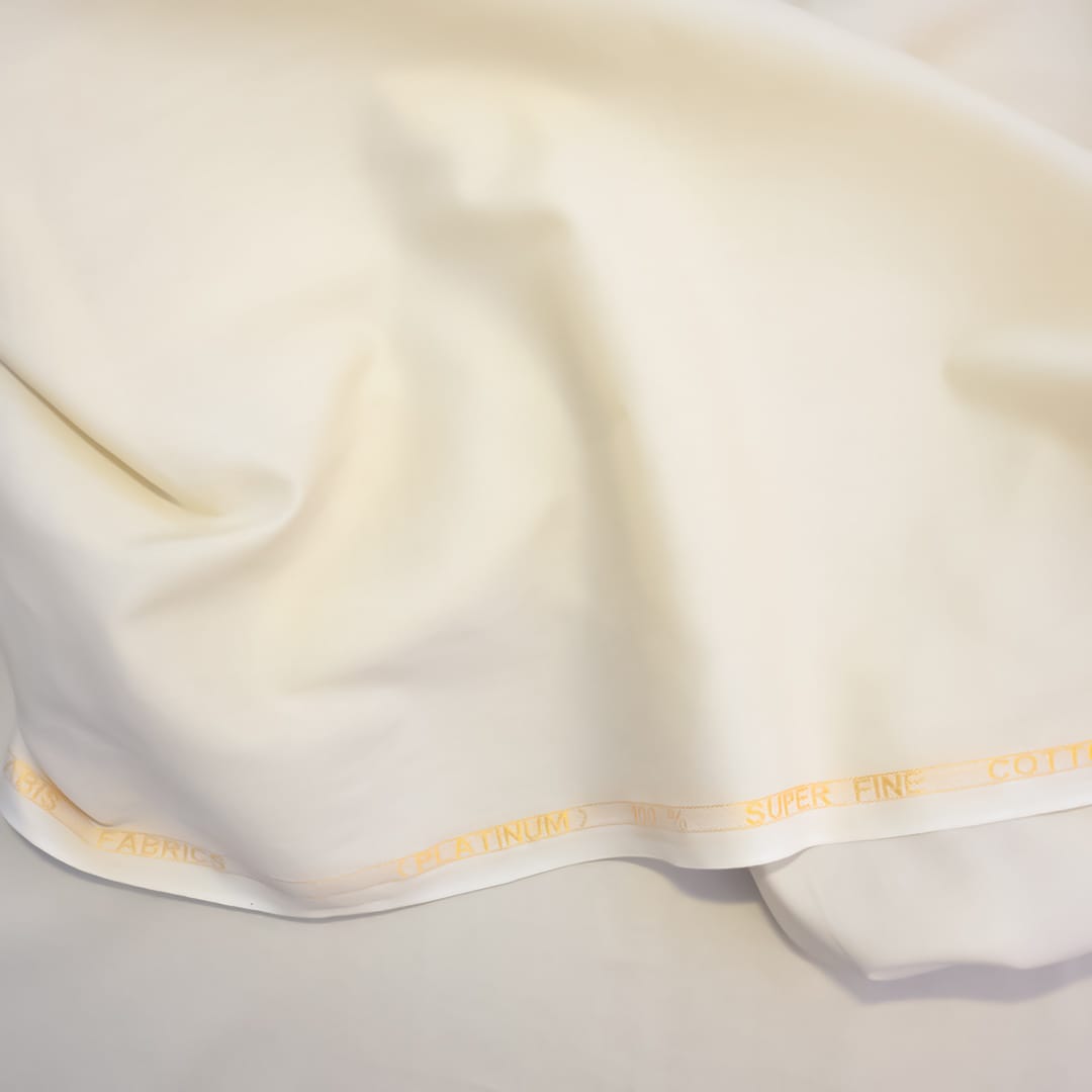 Off White | Cotton | Men Unstitched Suit