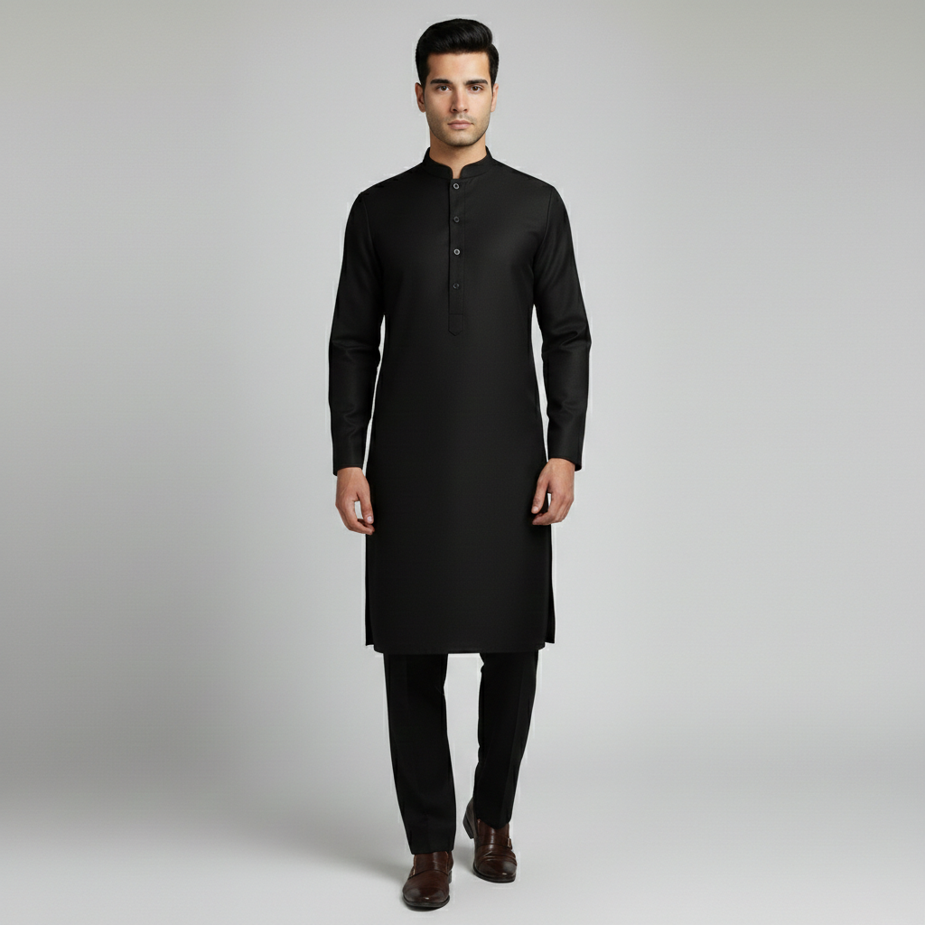 Black Color | Men Unstitched Suit