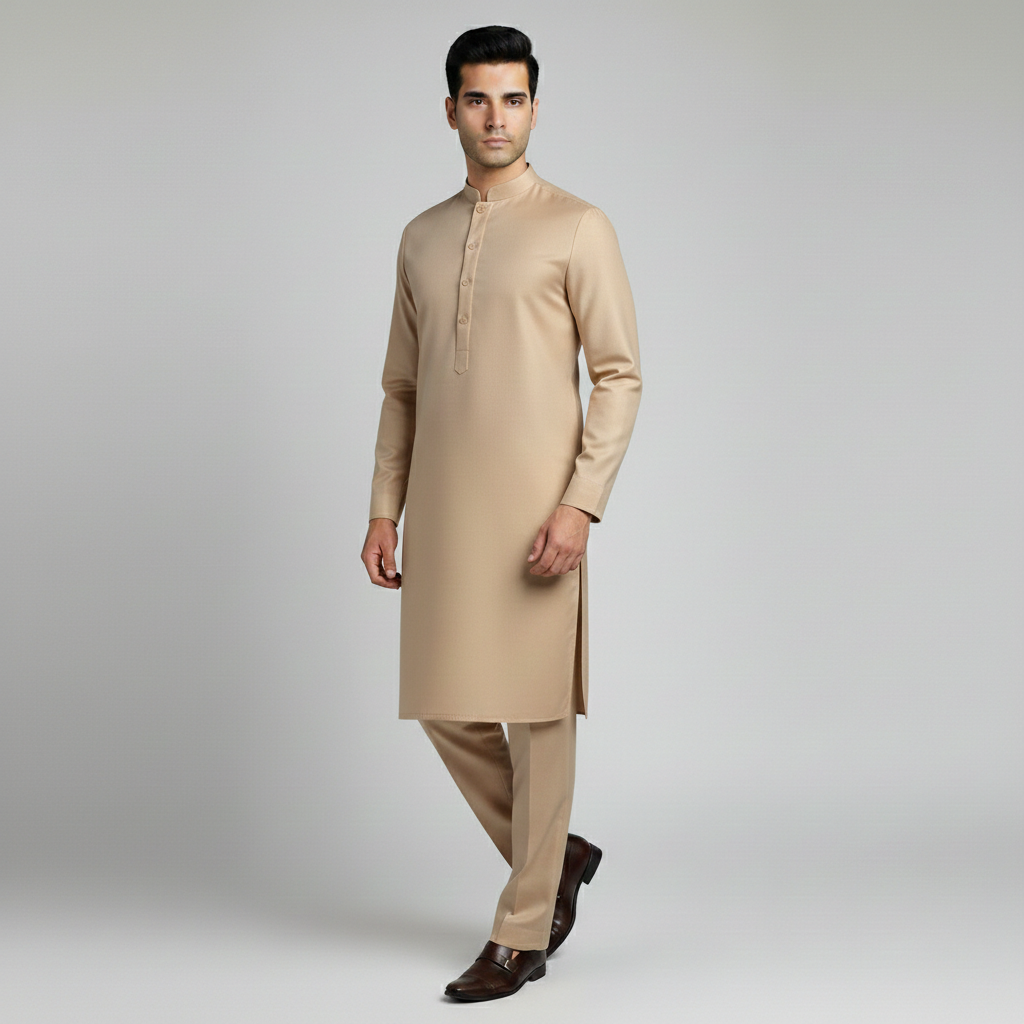 Butter Cream Color | Men Unstitched Suit