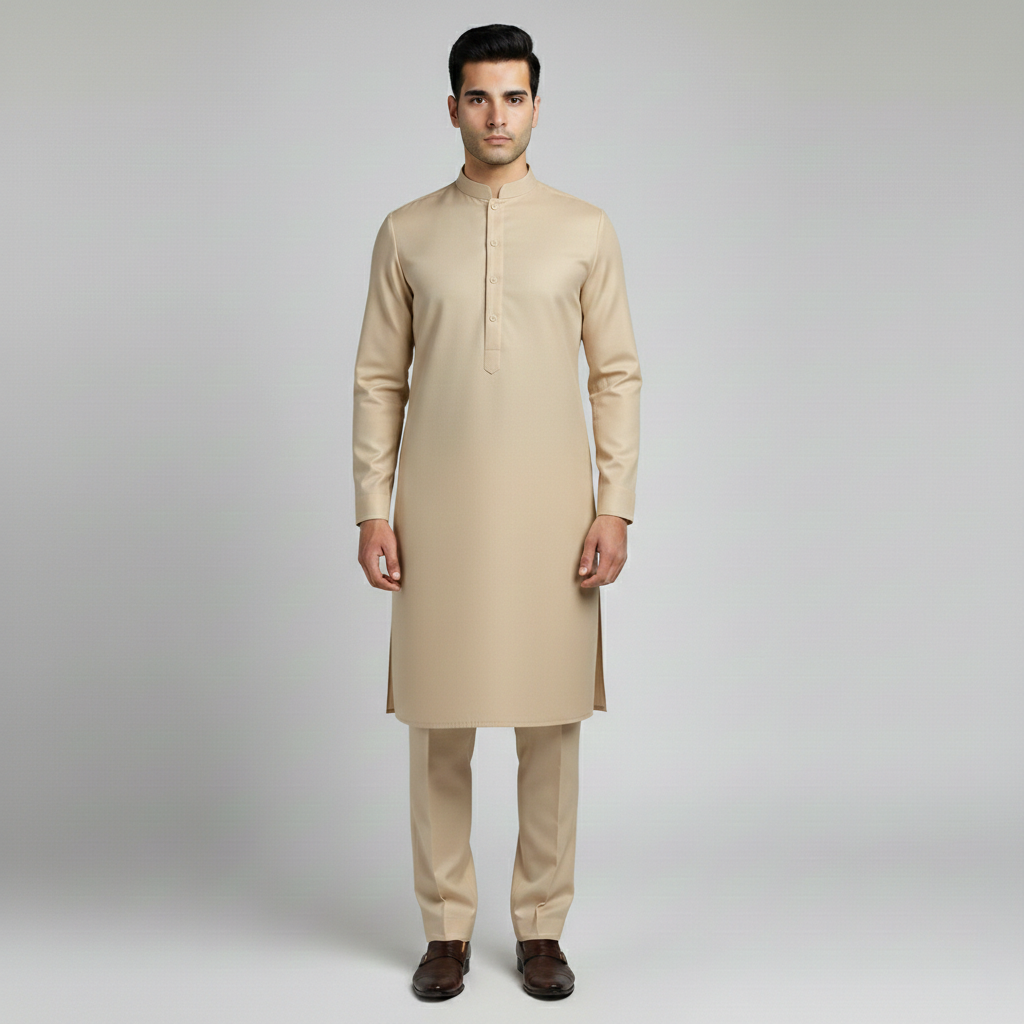 Butter Cream Color | Men Unstitched Suit