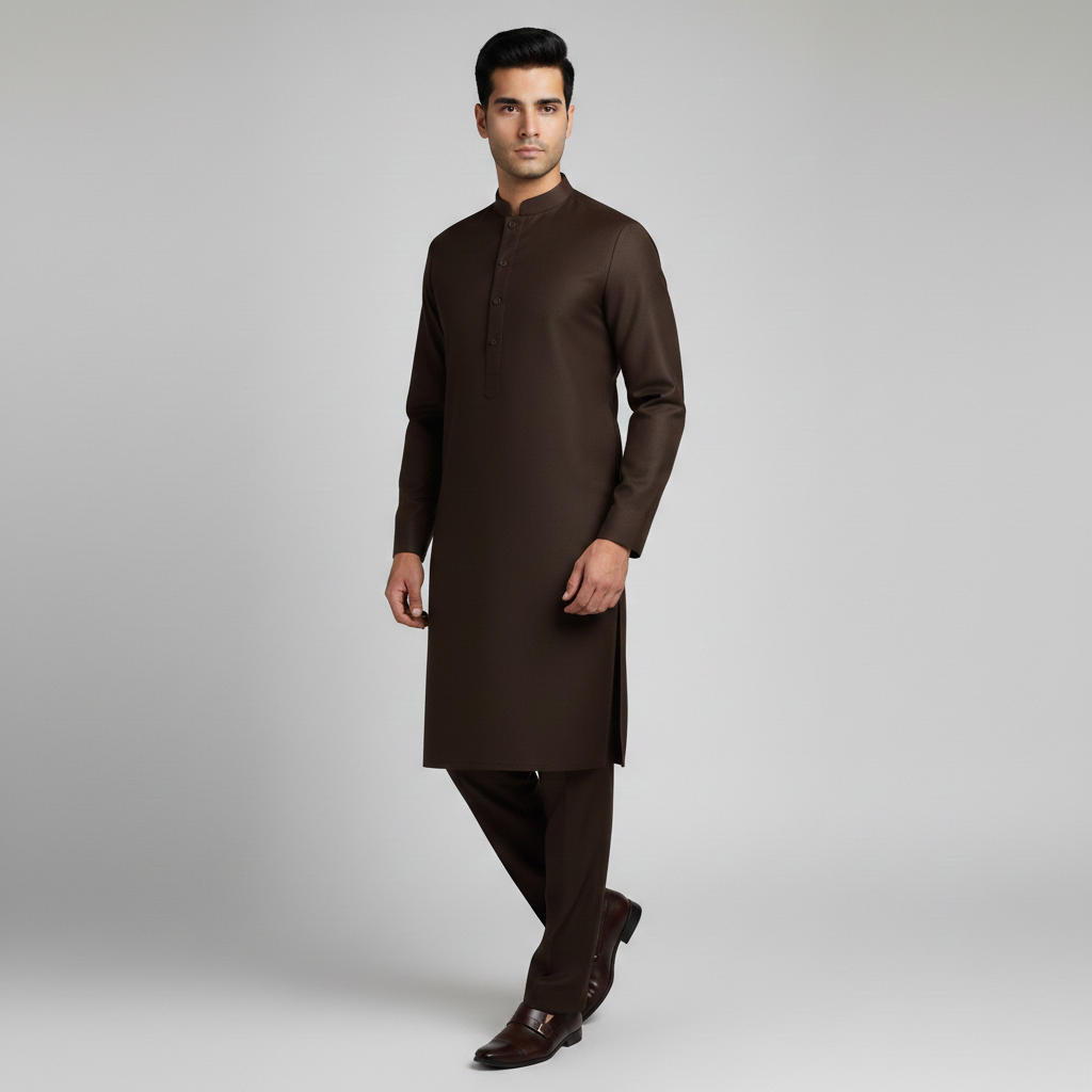 Dark chocolate Color | Men Unstitched Suit