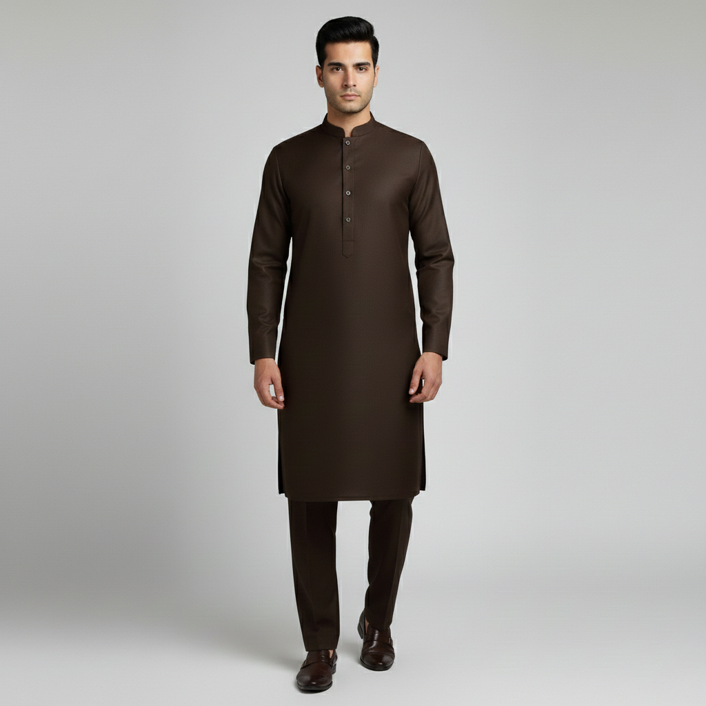 Dark chocolate Color | Men Unstitched Suit
