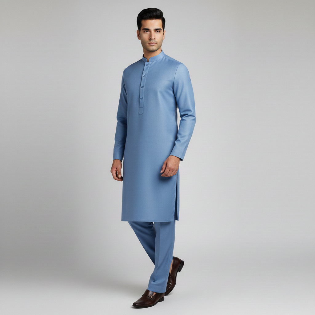 Light Sky  Color | Men Unstitched Suit