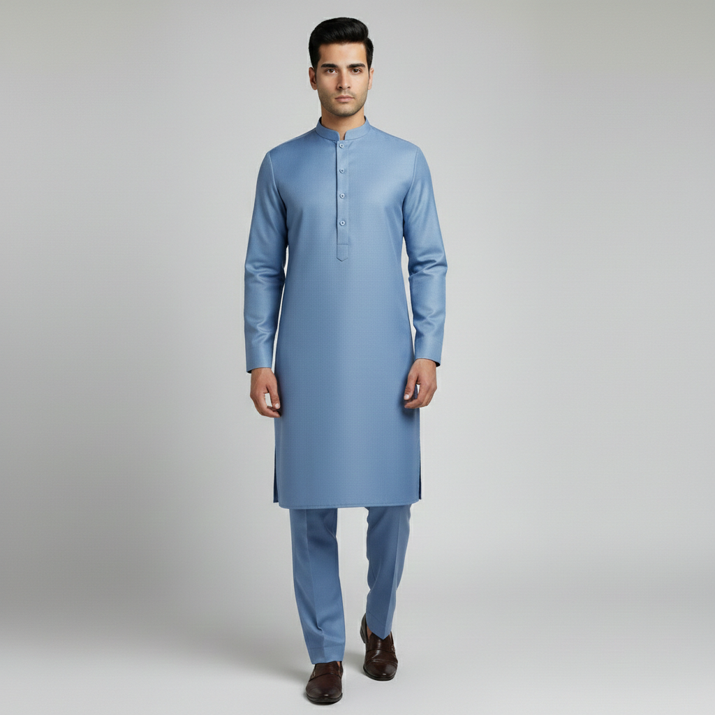 Light Sky  Color | Men Unstitched Suit